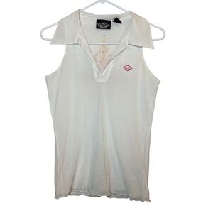 Harley Davidson‎ S Sleeveless Tank Top Rhinestone Embellished Lightweight Y2K